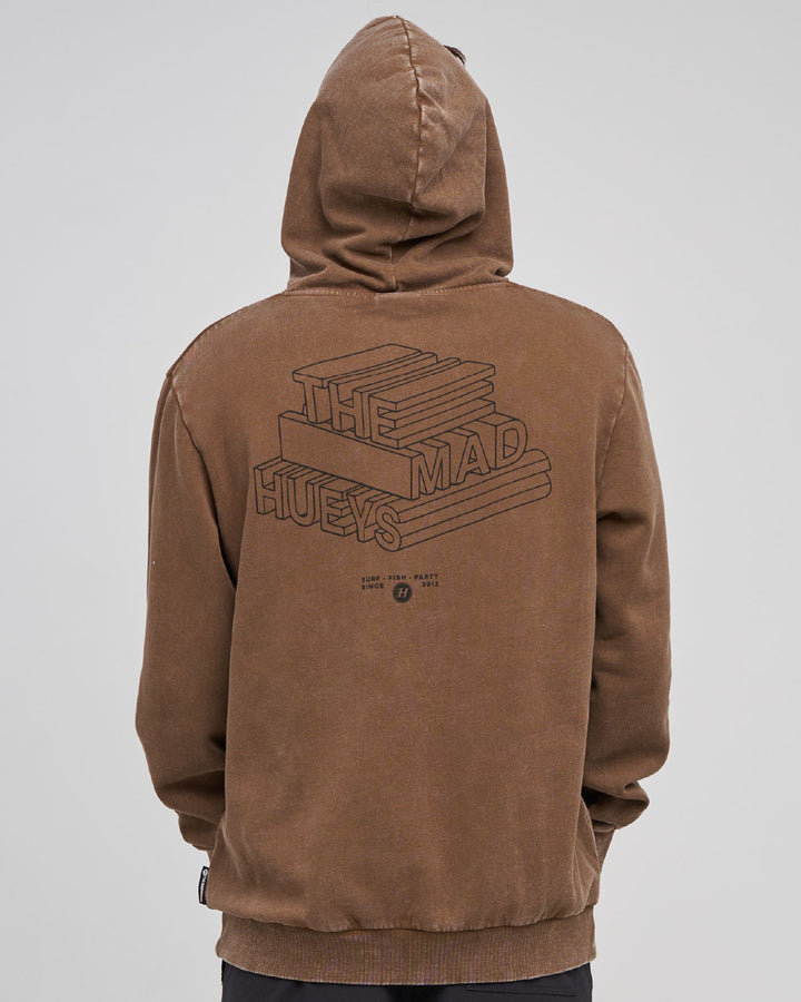 HUEYS LETTER | HOODED PULLOVER - WALNUT WASHED