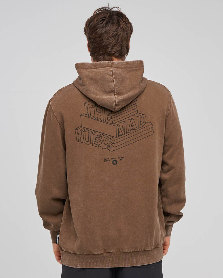 HUEYS LETTER | HOODED PULLOVER - WALNUT WASHED
