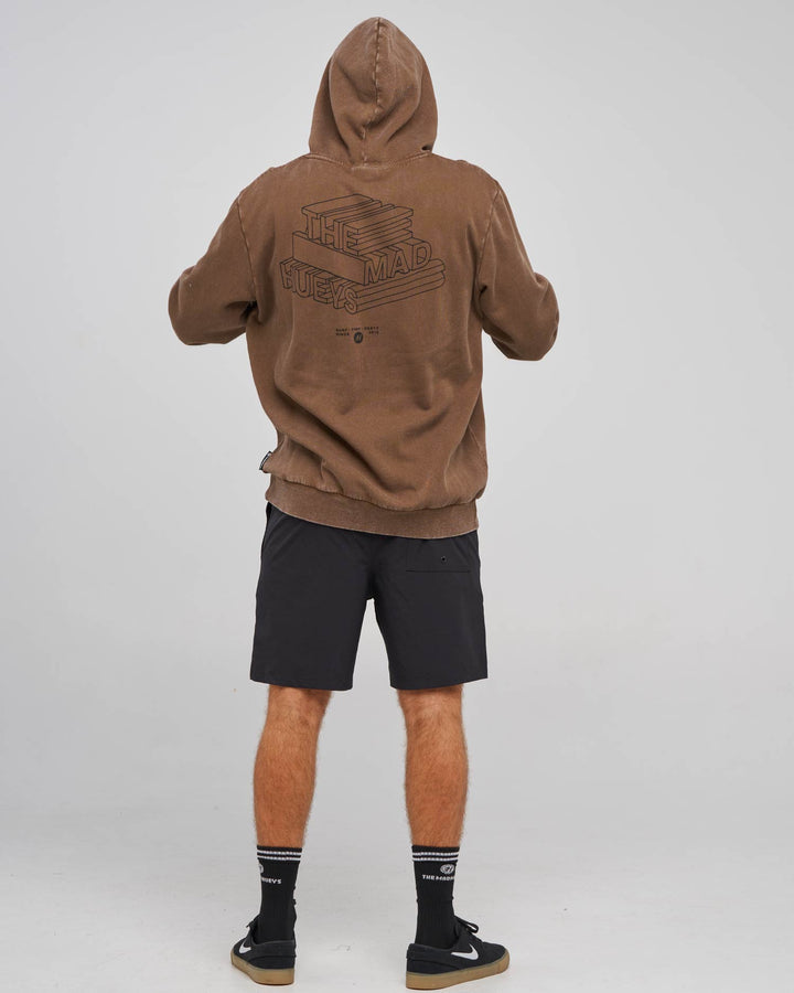 HUEYS LETTER | HOODED PULLOVER - WALNUT WASHED