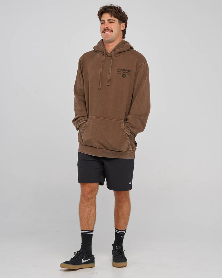 HUEYS LETTER | HOODED PULLOVER - WALNUT WASHED
