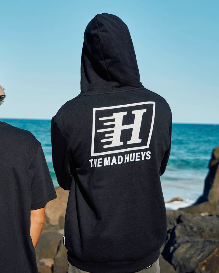 PARALLEL HUEYS | HOODED PULLOVER - BLACK