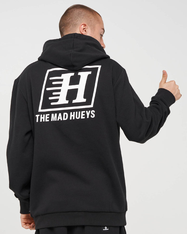 PARALLEL HUEYS | HOODED PULLOVER - BLACK