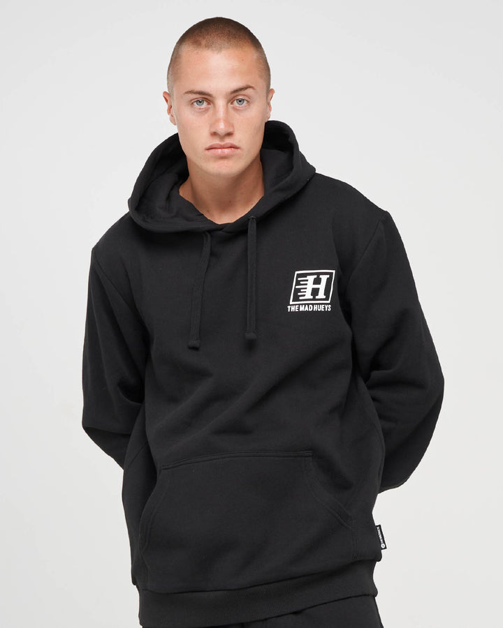 PARALLEL HUEYS | HOODED PULLOVER - BLACK