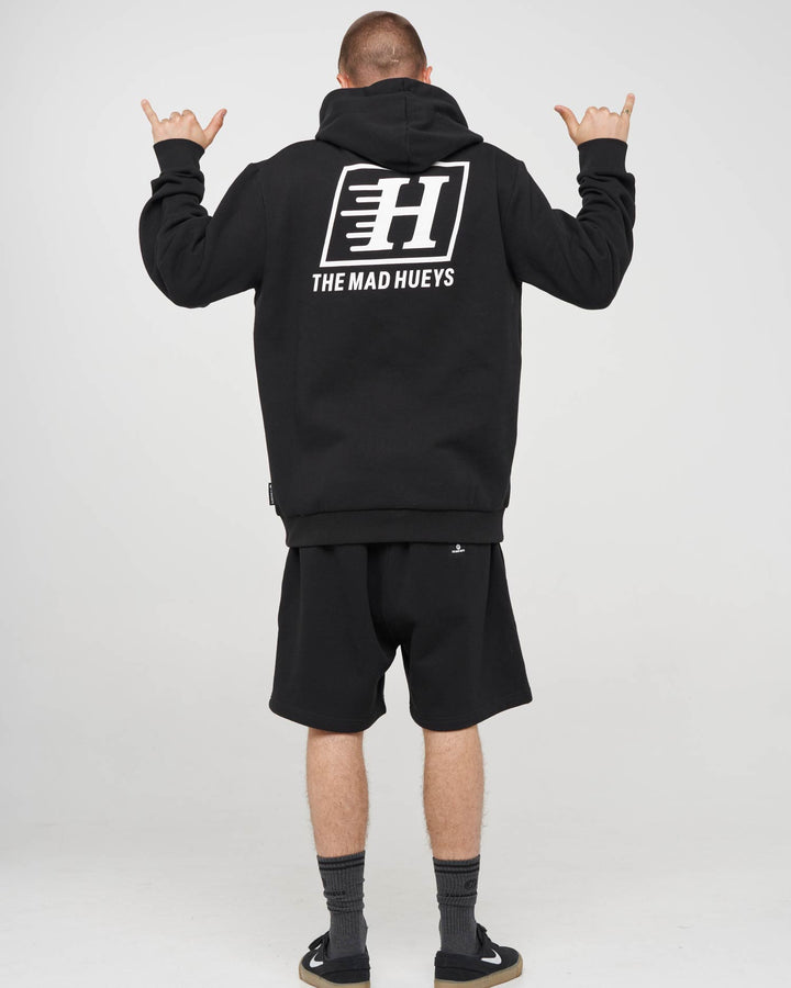 PARALLEL HUEYS | HOODED PULLOVER - BLACK