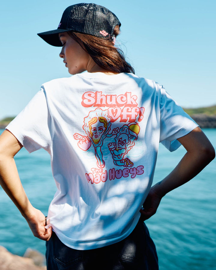 SHUCK OFF | WOMENS SS TEE - WHITE