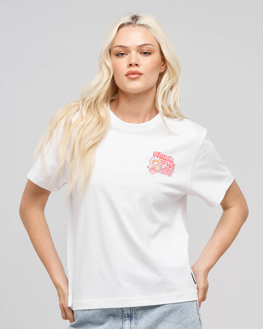SHUCK OFF | WOMENS SS TEE - WHITE