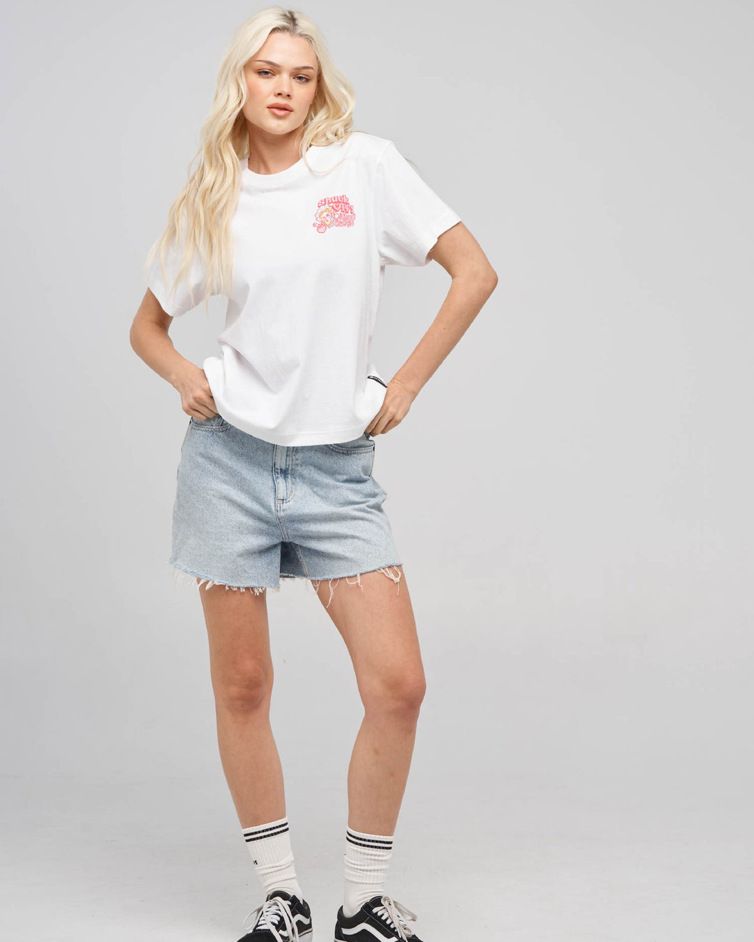 SHUCK OFF | WOMENS SS TEE - WHITE