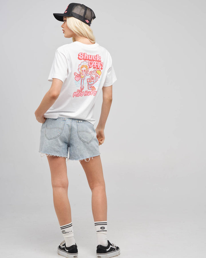 SHUCK OFF | WOMENS SS TEE - WHITE