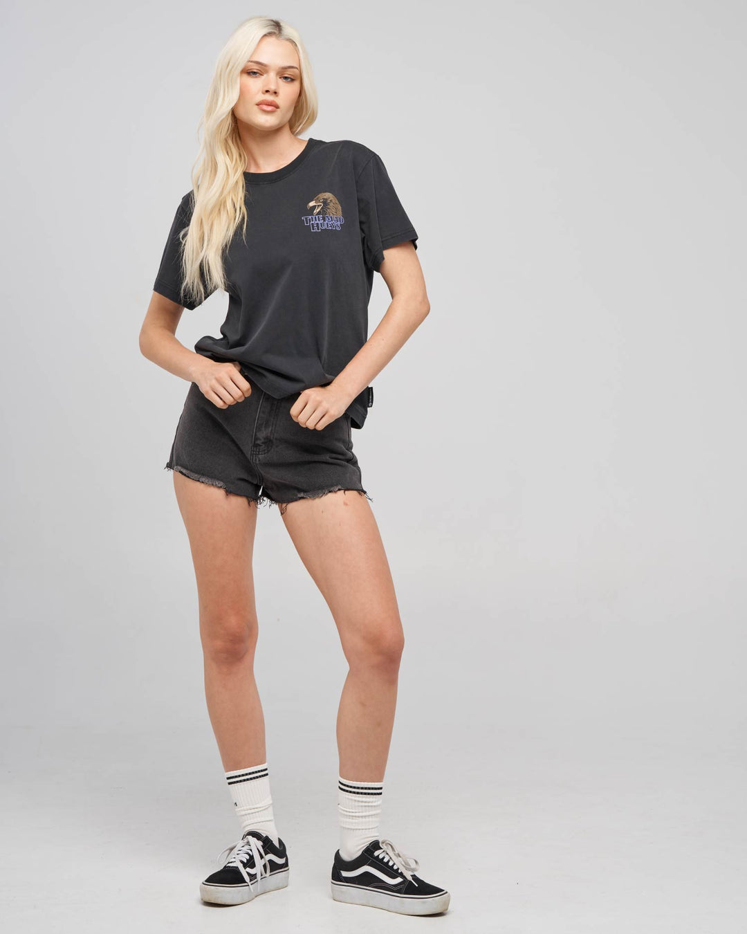 BAD TO THE BONE | WOMENS SS TEE - WASHED BLACK