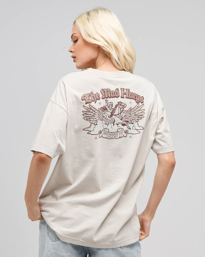 WINGING IT | WOMENS OVERSIZED TEE - SMOKE WASHED
