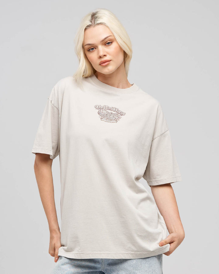 WINGING IT | WOMENS OVERSIZED TEE - SMOKE WASHED