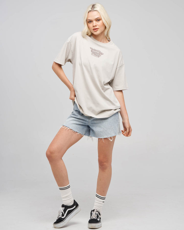 WINGING IT | WOMENS OVERSIZED TEE - SMOKE WASHED