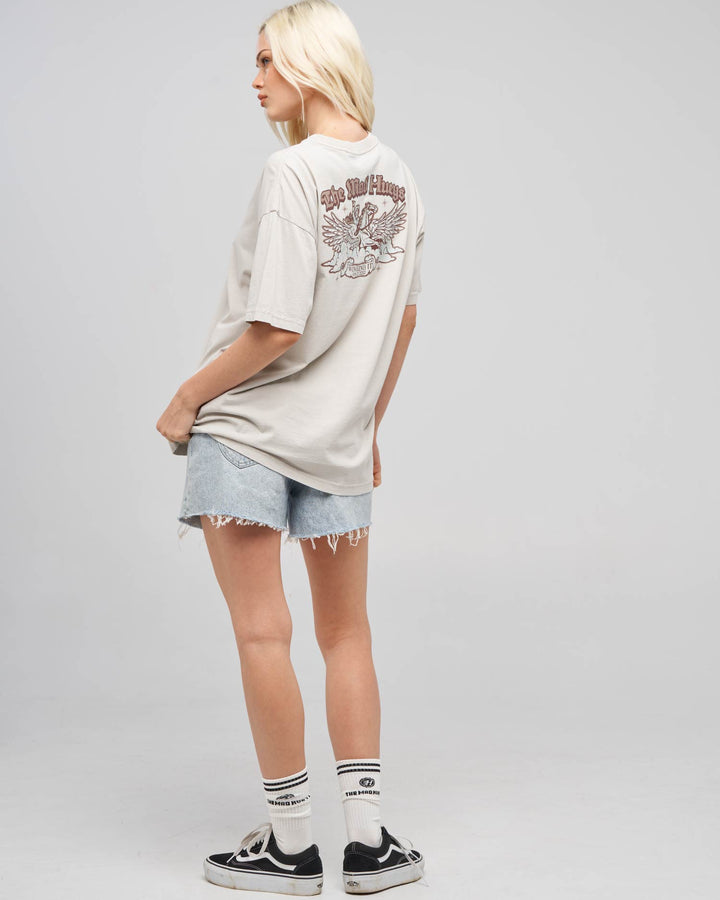 WINGING IT | WOMENS OVERSIZED TEE - SMOKE WASHED