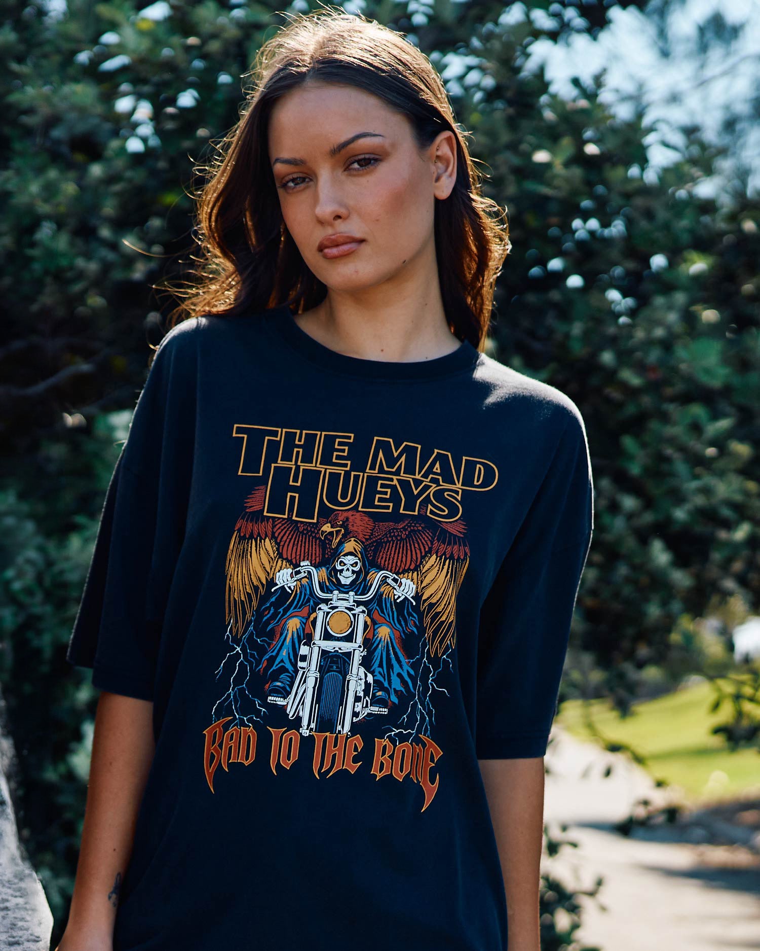 Bad To The Bone Women's Oversized T-Shirt | The Mad Hueys