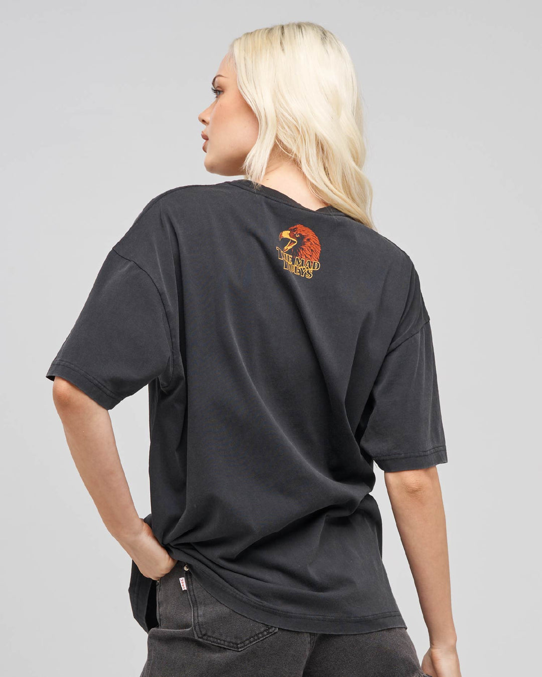 BAD TO THE BONE | WOMENS OVERSIZED TEE - WASHED BLACK