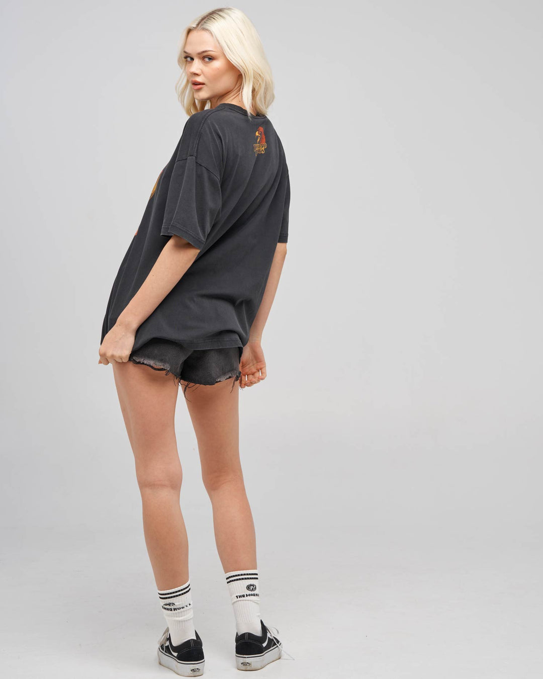 BAD TO THE BONE | WOMENS OVERSIZED TEE - WASHED BLACK