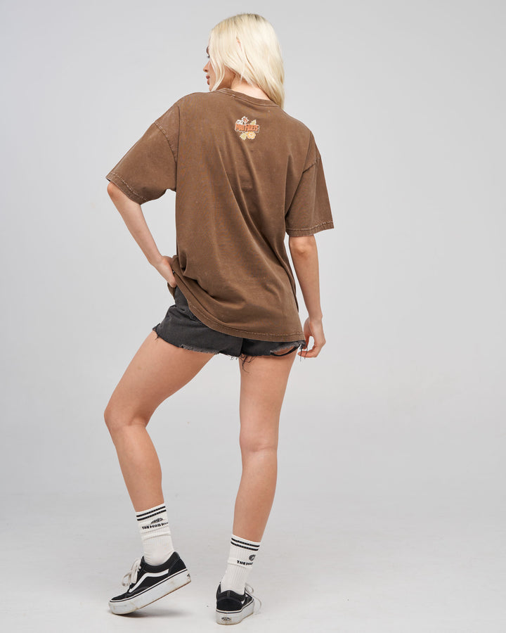 ANCHOR LADYBUG | WOMENS OVERSIZED TEE - WALNUT WASHED