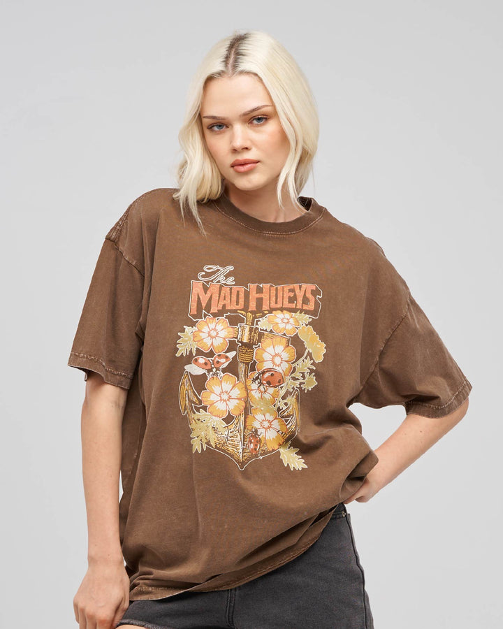 ANCHOR LADYBUG | WOMENS OVERSIZED TEE - WALNUT WASHED