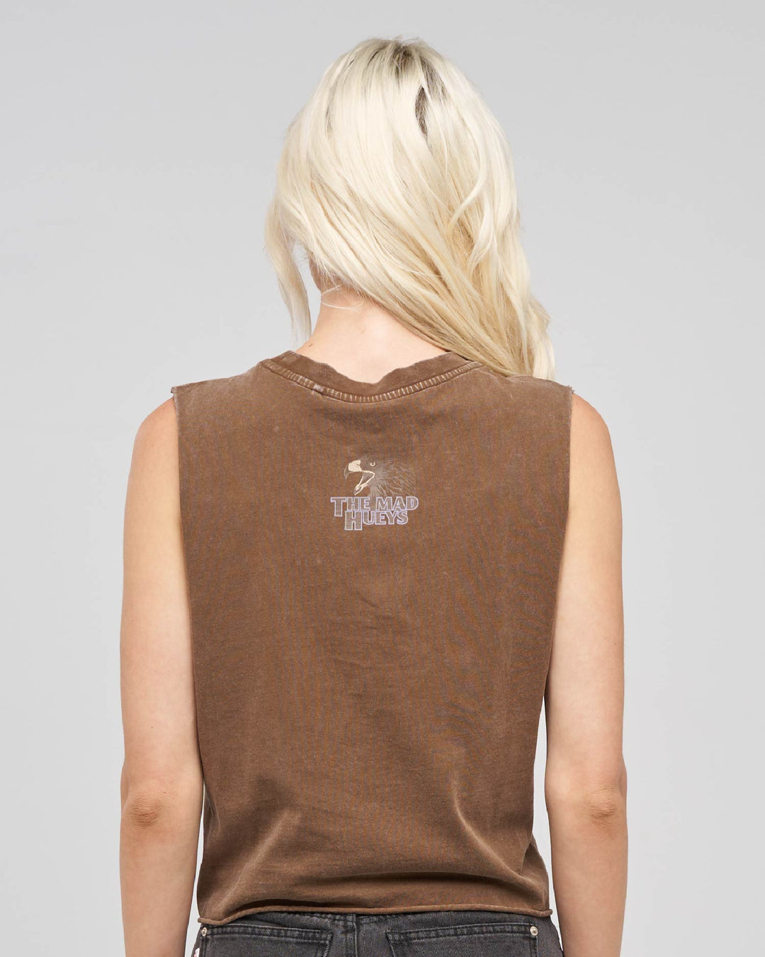 BAD TO THE BONE | WOMENS CROP MUSCLE - WALNUT WASHED