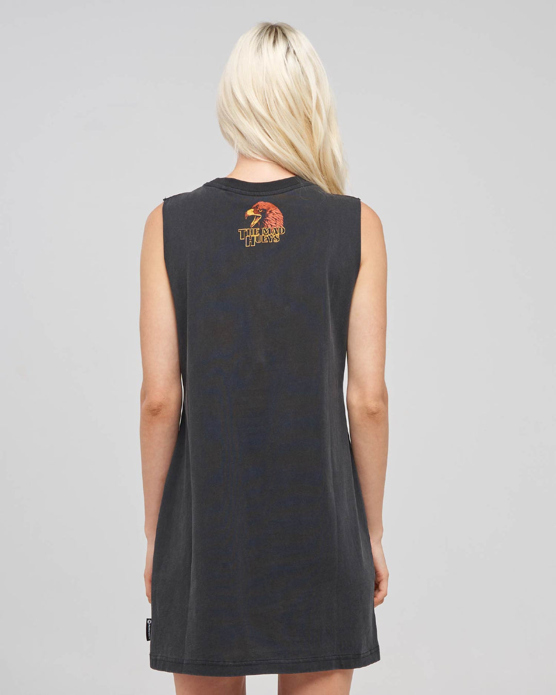 BAD TO THE BONE | WOMENS MUSCLE DRESS - WASHED BLACK