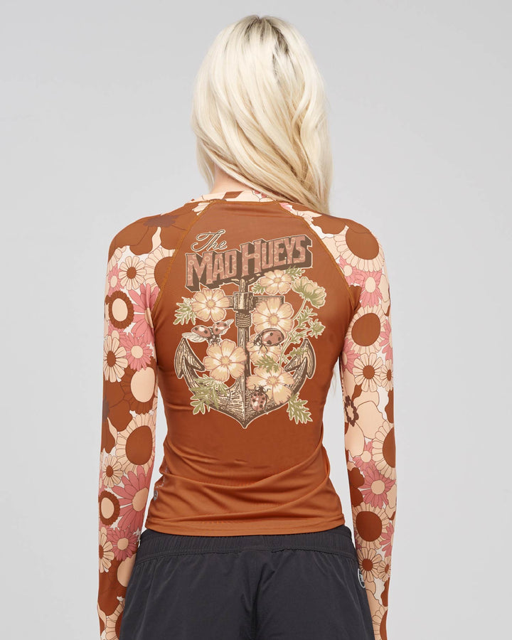 ANCHOR LADYBUG | WOMENS LS ZIP THROUGH RASHIE - AUBURN