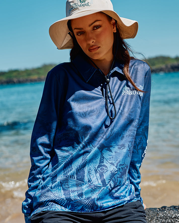 SIREN ANGEL | WOMENS UPF 50+ FISHING JERSEY - INDIGO