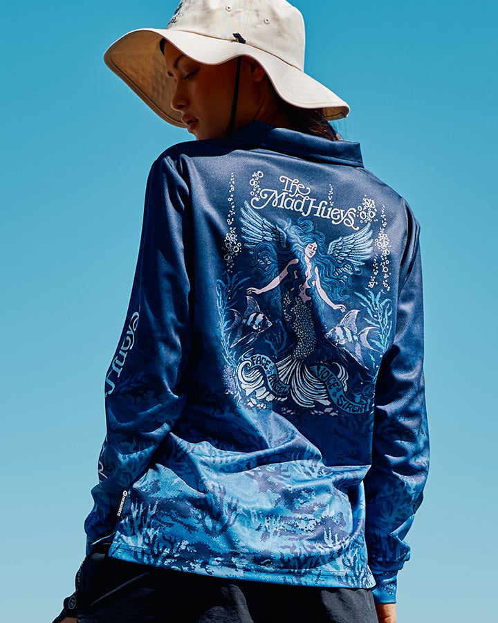 SIREN ANGEL | WOMENS UPF 50+ FISHING JERSEY - INDIGO