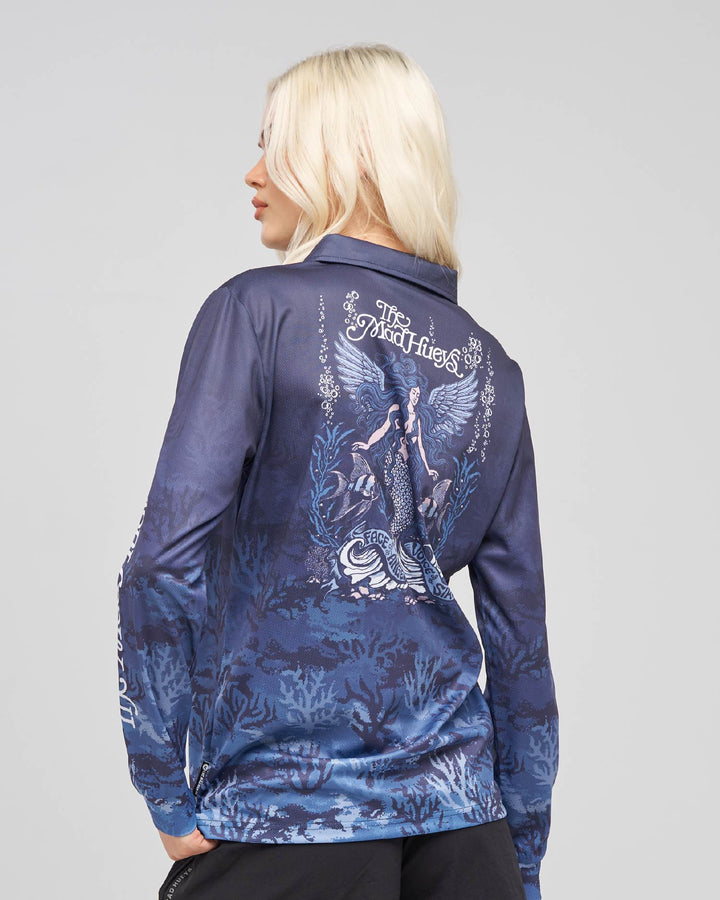 SIREN ANGEL | WOMENS UPF 50+ FISHING JERSEY - INDIGO