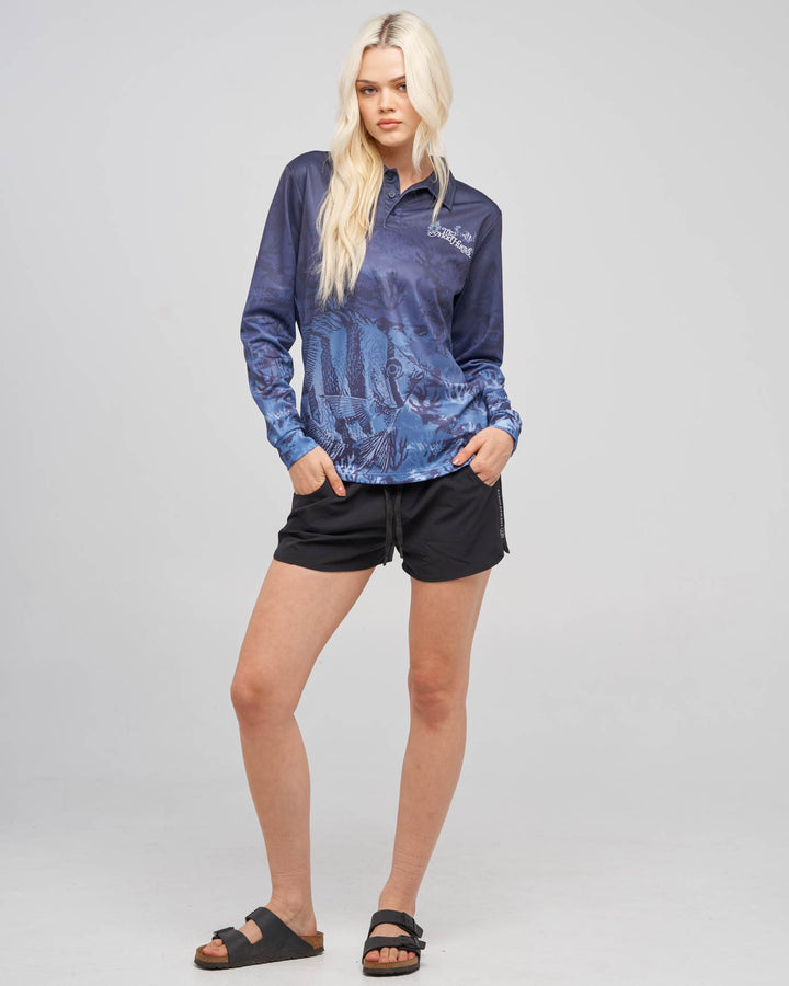SIREN ANGEL | WOMENS UPF 50+ FISHING JERSEY - INDIGO