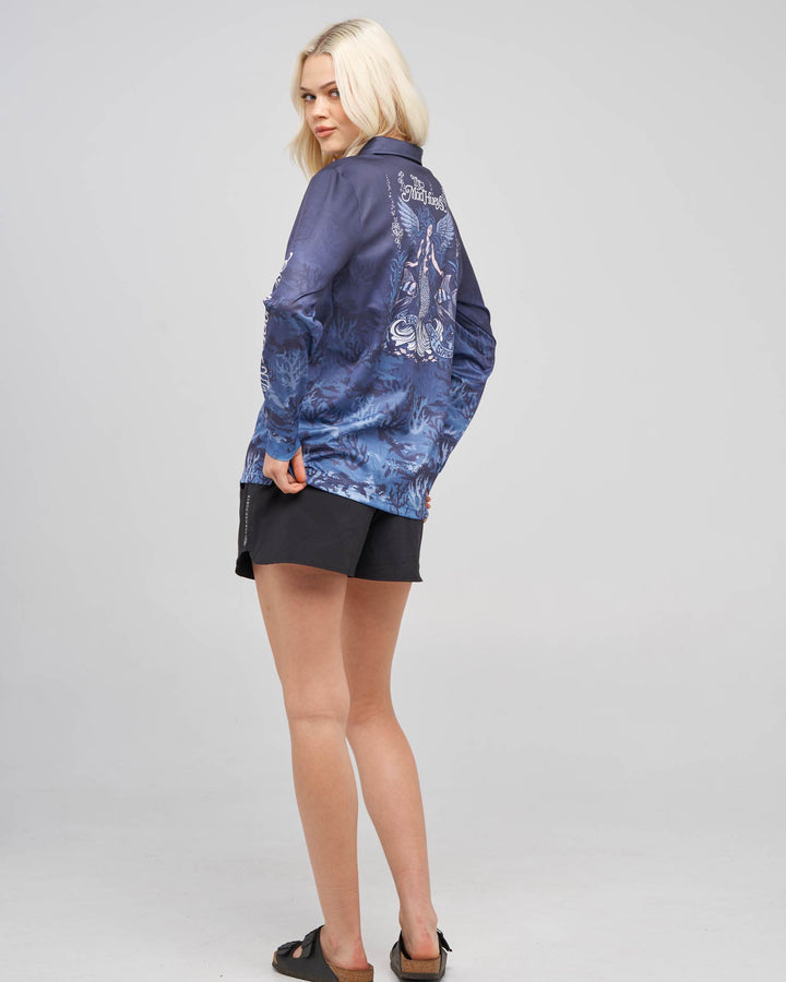 SIREN ANGEL | WOMENS UPF 50+ FISHING JERSEY - INDIGO