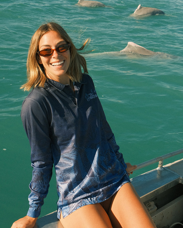 SIREN ANGEL | WOMENS UPF 50+ FISHING JERSEY - INDIGO