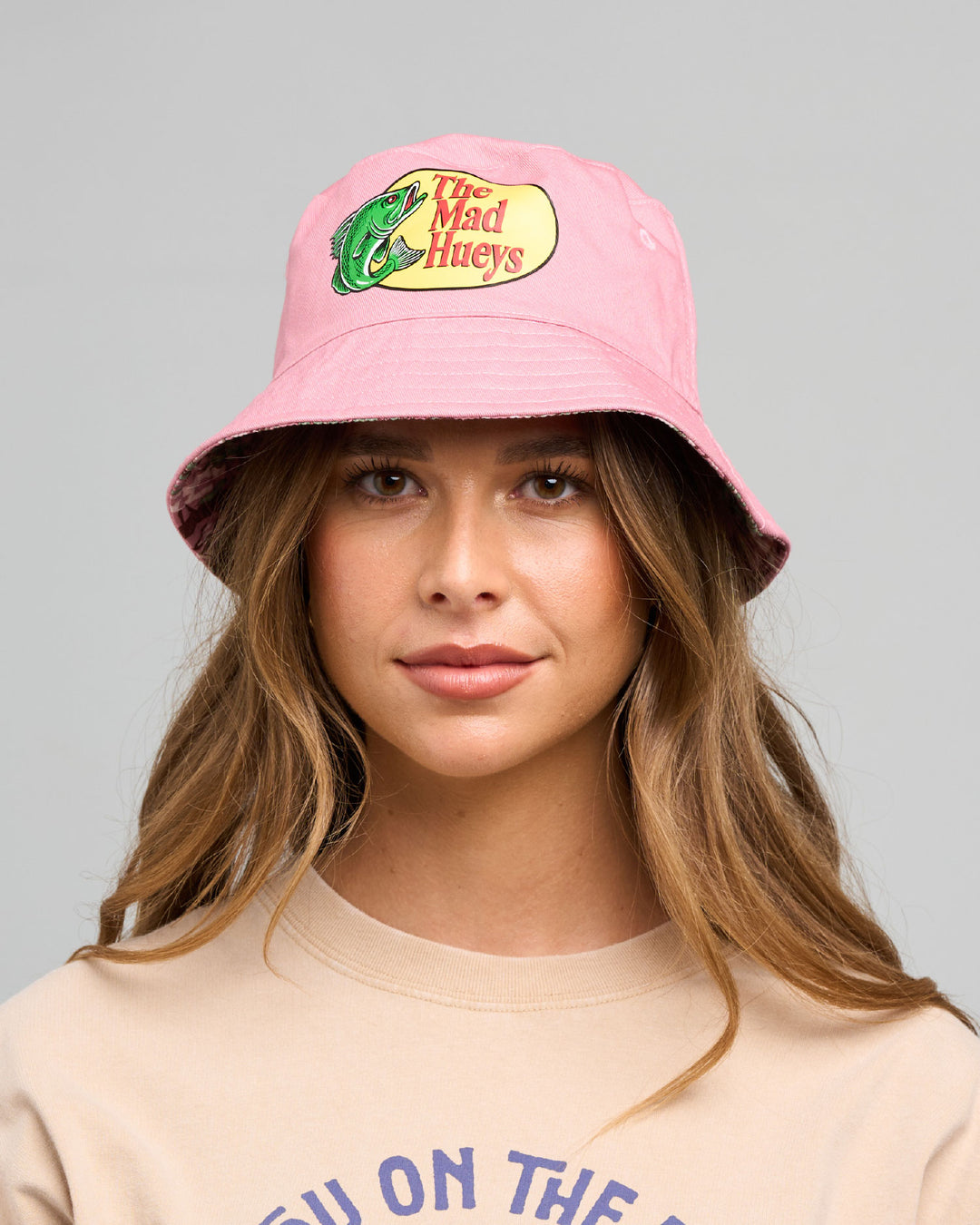 PRO HUEYS | WOMENS REVERSIBLE BUCKET HAT - DUSTY PINK