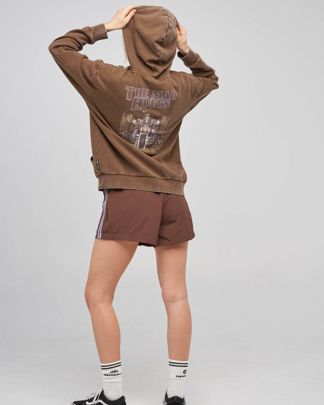 BAD TO THE BONE | WOMENS HOODED PULLOVER - WALNUT WASHED