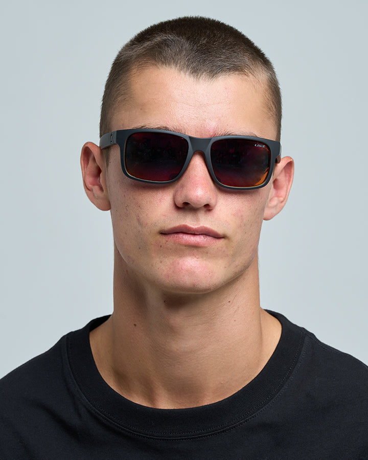 MARLIN | RED MIRROR POLARISED FLOAT SUNGLASSES - MATT BLACK