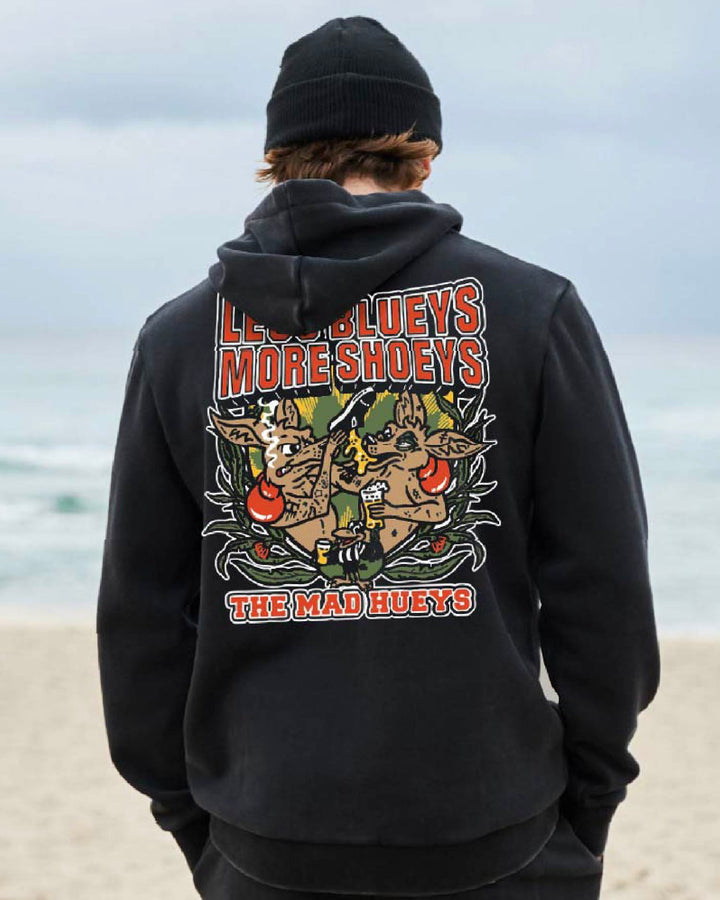LESS BLUEYS | HOODED PULLOVER - VINTAGE BLACK