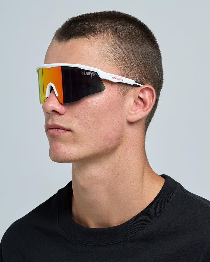 DOSE | RED MIRROR SUNGLASSES - MATTE WHITE