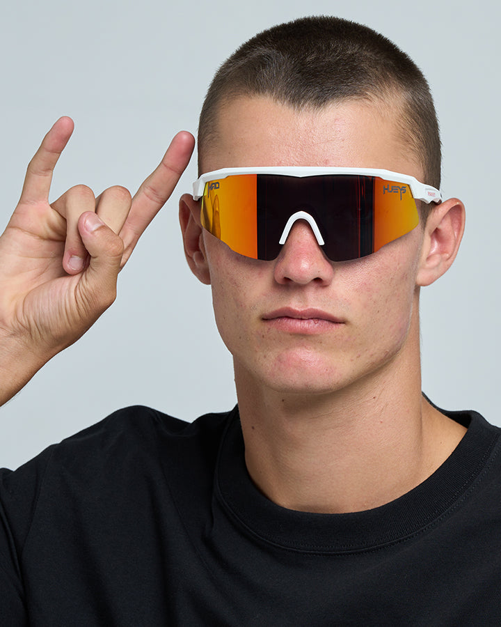 DOSE | RED MIRROR SUNGLASSES - MATTE WHITE