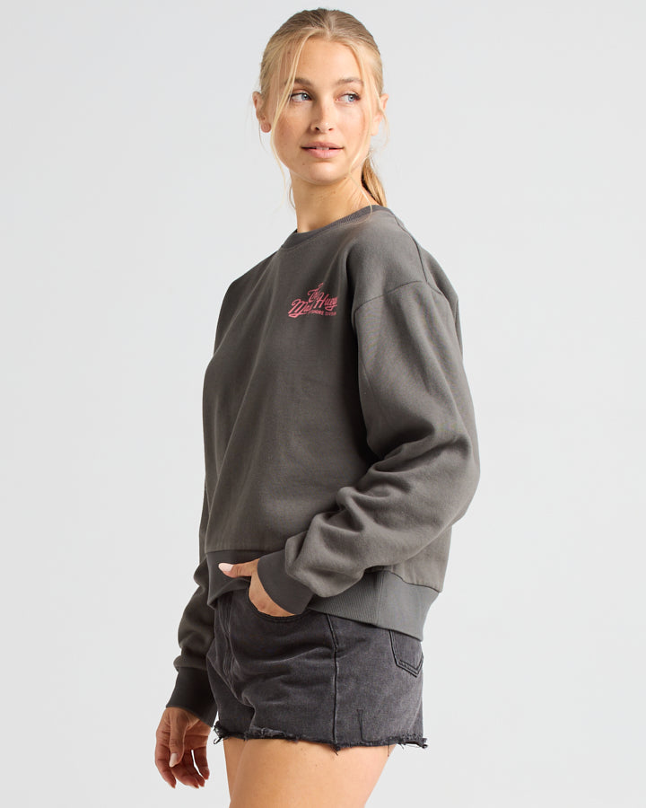 GOOD VIBES AND HIGH TIDES | WOMENS CREW - CHARCOAL