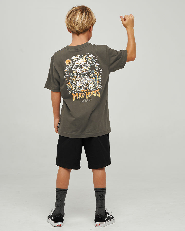 SKULL PARADISE JUNGLE | YOUTH SS TEE - CHARCOAL