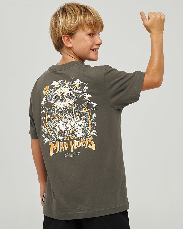 SKULL PARADISE JUNGLE | YOUTH SS TEE - CHARCOAL