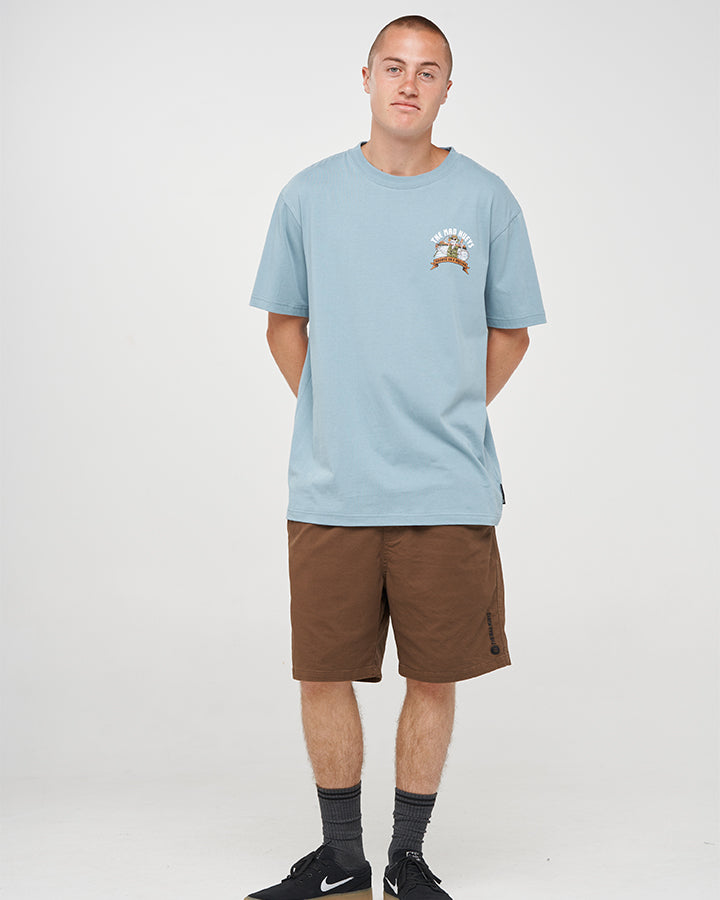 HOOKED ON A REELING | SS TEE - STEEL BLUE