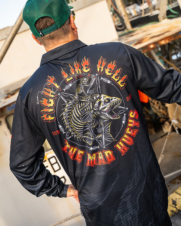 FIGHT LIKE HELL | UPF 50+ FISHING JERSEY - BLACK