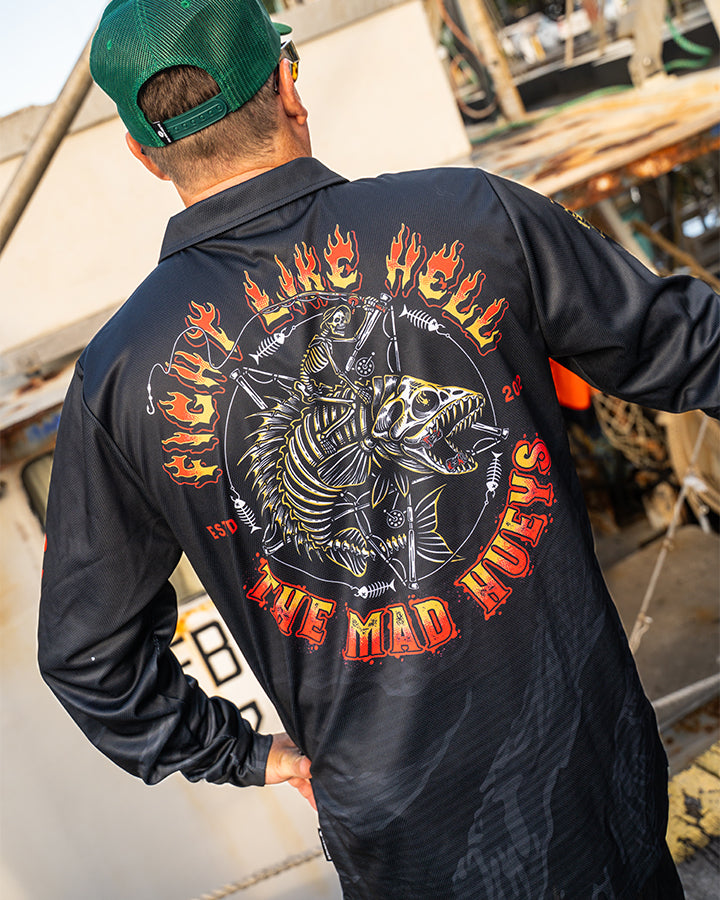 FIGHT LIKE HELL | UPF 50+ FISHING JERSEY - BLACK