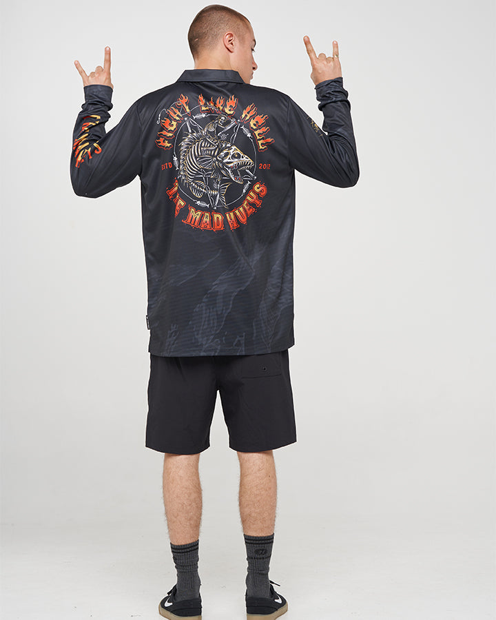 FIGHT LIKE HELL | UPF 50+ FISHING JERSEY - BLACK