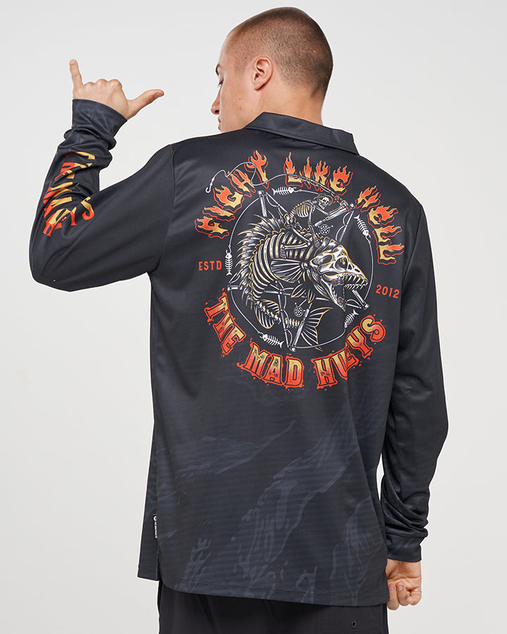 FIGHT LIKE HELL | UPF 50+ FISHING JERSEY - BLACK