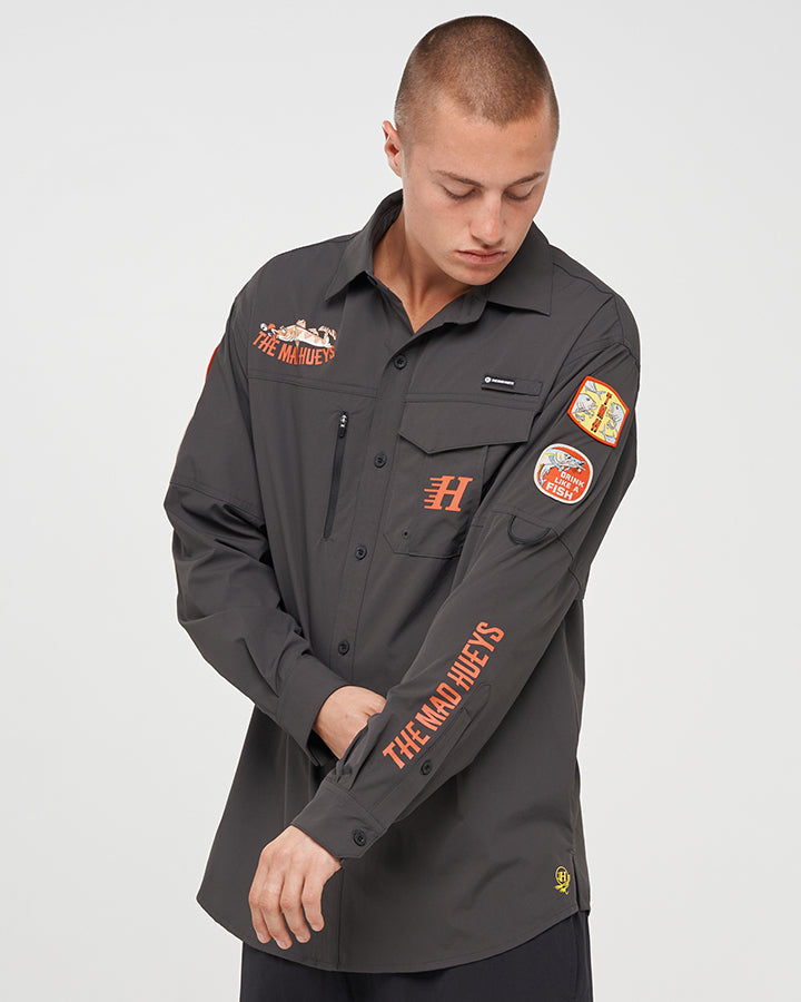 DRINK LIKE A FISH | UPF 50+ FISHING SHIRT - CHARCOAL