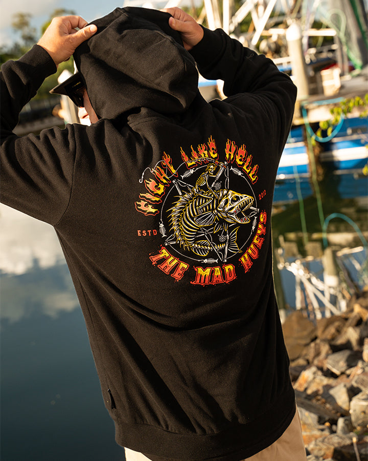 FIGHT LIKE HELL | HOODED PULLOVER - BLACK