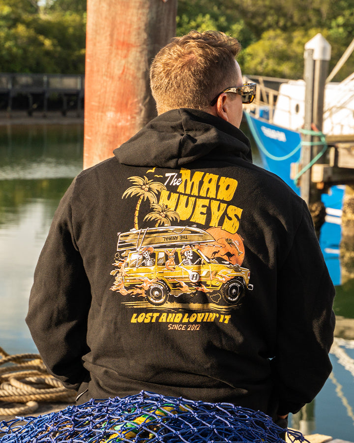 LOST AND LOVIN IT | HOODED PULLOVER - BLACK