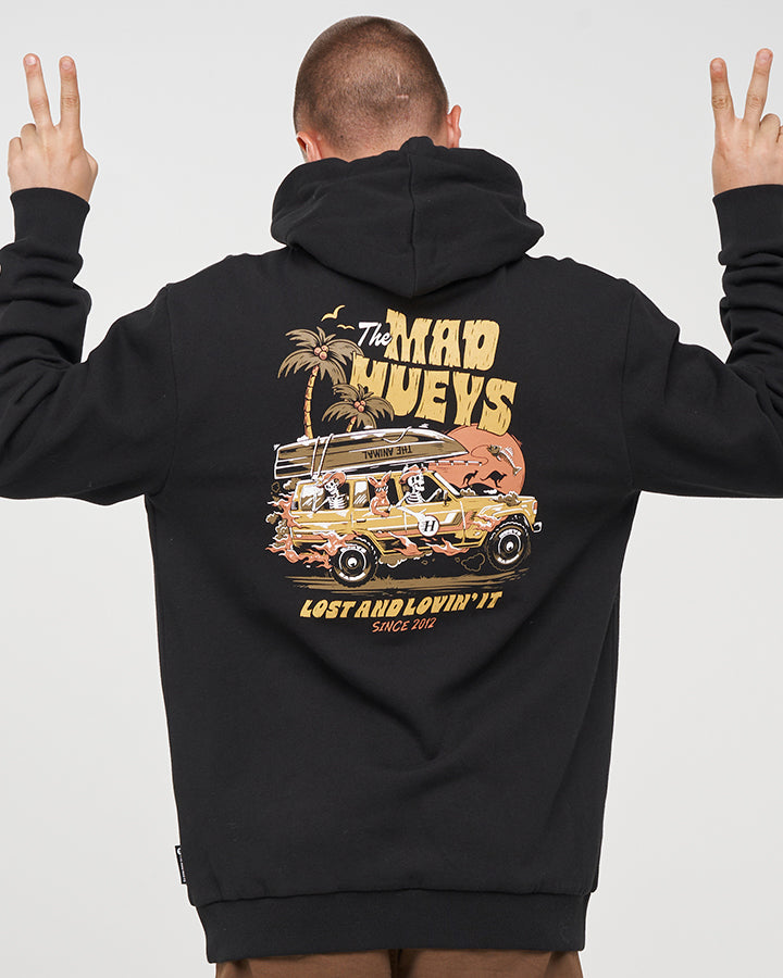 LOST AND LOVIN IT | HOODED PULLOVER - BLACK