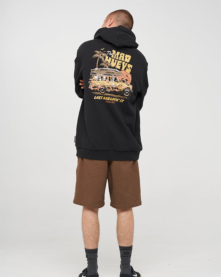 LOST AND LOVIN IT | HOODED PULLOVER - BLACK